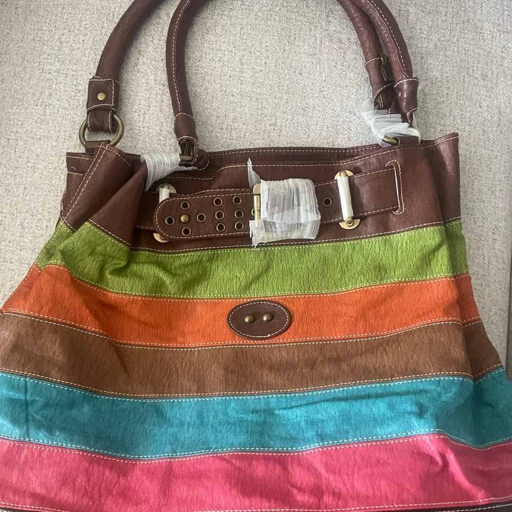 Soft leather bucket-style handbag
